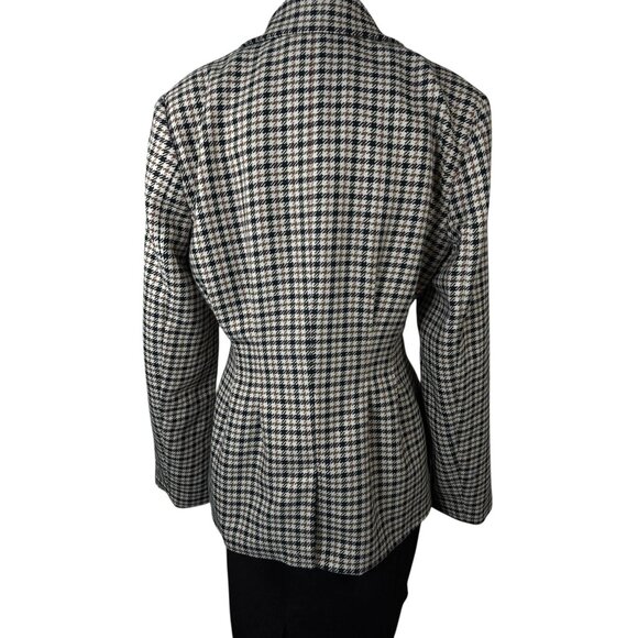 Who What Wear Womens Jacket Coat Sz M Houndstooth Single Breasted Tailored Fit - Picture 4 of 9